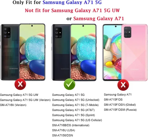 Miniatura 2 de Funda para Samsung A71 5G, Galaxy A71 5G, funda PUSHIMEI de grado militar resistente con protector de pantalla HD, anillo magnético con soporte