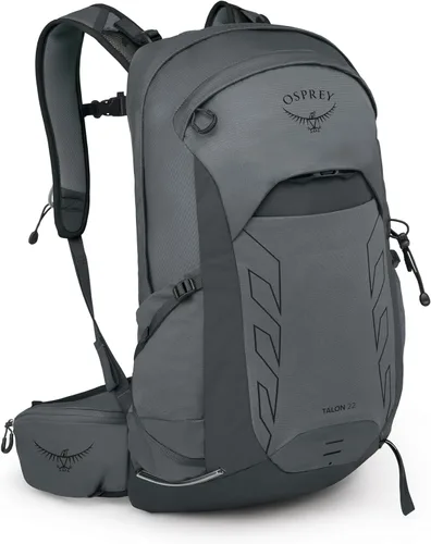 Osprey Talon 22L Mochila de senderismo ligera para hombre, mochila pequeña para viajes y campamento, gris fantasma/carbón oscuro