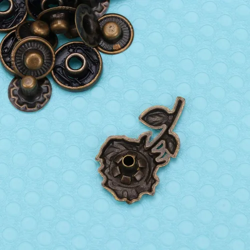 Miniatura 4 de EXCEART Juego de 10 cierres de botón a presión de estilo retro de 0.62 x 1.10 pulgadas, accesorios de hebilla con base para bolsos de costura