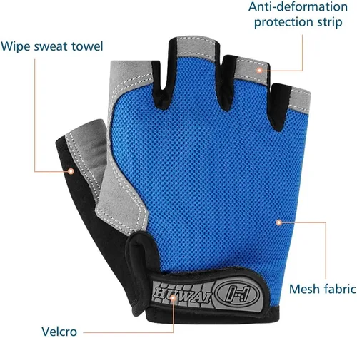 Miniatura 3 de Accmor Guantes de ciclismo para hombres y mujeres, guantes de ciclismo de medio dedo, guantes de bicicleta de carretera MTB, guantes antideslizantes