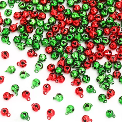 Miniatura 19 de Augshy 200 Piezas Campanas de Cascabel 3/5 Pulgadas Campanas de Manualidades a Granel para Decoraciones Navideñas de Hogar y Mascotas Adornos Dorado