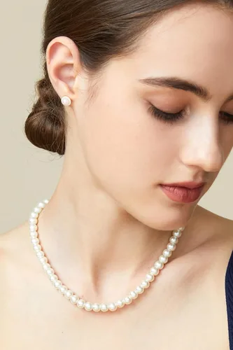 Miniatura 2 de BABEYOND - Collar de perlas redondas de imitación para novias, bodas