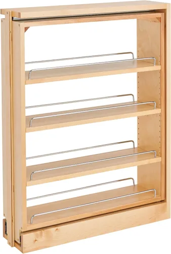 Miniatura 10 de Rev-A-Shelf Relleno extraíble con cierre suave para gabinetes de cocina de base, estantes de almacenamiento de despensa de madera para apertura de 3