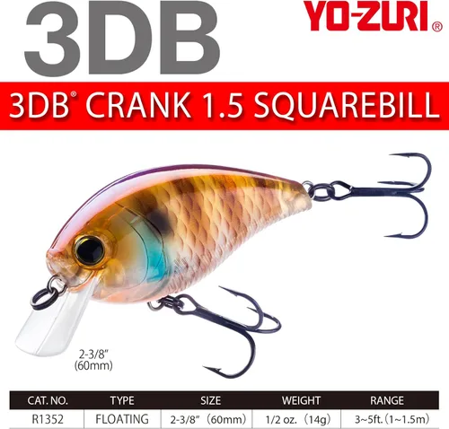Miniatura 4 de Duel Yo Zuri R 1352 3 Db Crank 1 5 Squarebill ' F 60 Mm 2 8 Rojo camarón