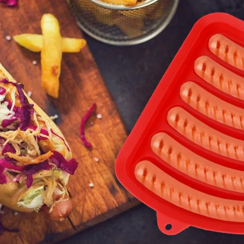 Miniatura 3 de TOPINCN Herramientas de suplemento de jamón para perritos calientes, salchicha de jamón para caja de salchichas, 3 piezas de silicona para rellenos