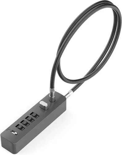 Miniatura 8 de Cerraduras de cable con combinación, cuerda de acero de 23.6 pulgadas para snowboard con combinación de 4 dígitos, cerraduras de puerta ajustables