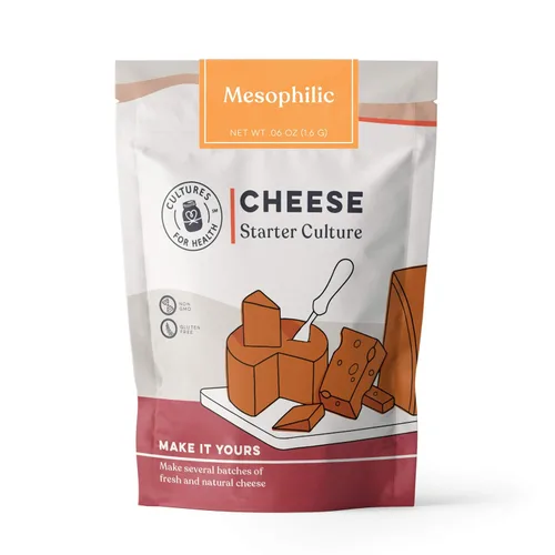 Cultures for Health Cultivo iniciador de queso mesófilo | Queso crema, requesón, mozzarella | versátil, sin OMG, sin gluten, crea una variedad de