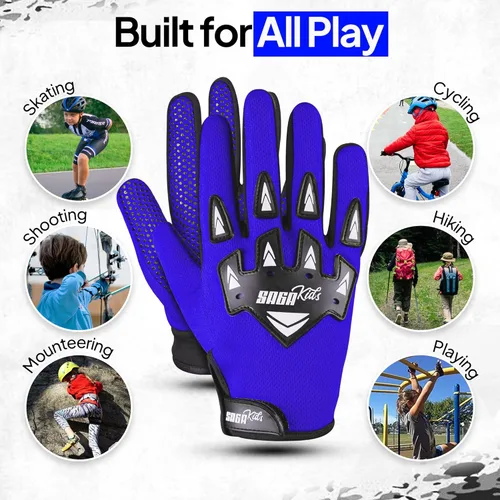 Miniatura 6 de Guantes de motocross juveniles, protección profesional para motociclistas de cross y BMX, equipo de alto rendimiento para niños y niñas, diseñados