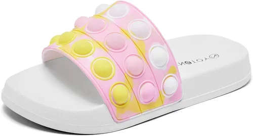 Engtoy Sandalias para niños y niñas, unisex, ligeras, antideslizantes, puntera abierta, cómodas, para ducha, playa, divertidas sandalias