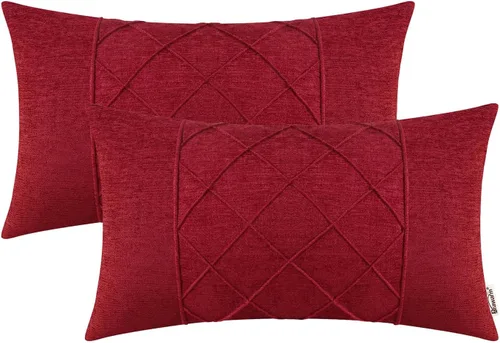 Miniatura 83 de BRAWARM Fundas de almohada 40x40 cm - Paquete de 2 fundas de almohada de chenilla negra, fundas de almohada de chenilla suave teñida sólida