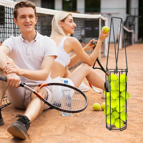 Miniatura 6 de Pelota de tenis cilíndrica, recogedor de pelotas de pickleball para recuperar, recogedor de pelotas de tenis, superior para fácil recolección y Negro