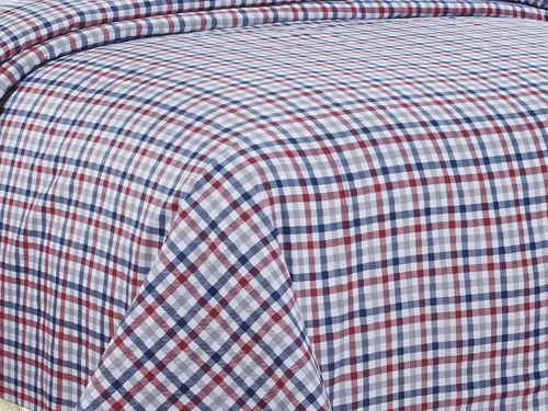 Miniatura 3 de Juego de sábanas estampadas de 6 piezas con fundas de almohada bordadas, cuadros de búfalo (completo)