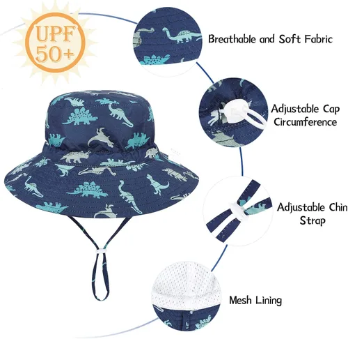 Miniatura 4 de Sombrero de sol para bebé, de verano, con protección solar UPF 50+, sombreros de playa, sombrero de ala ancha para bebé niña
