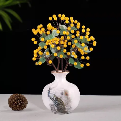 Miniatura 8 de Maceta para árbol falso, cristal de jade, sala de estar, decoración del hogar, jade creativo, bonsái, manualidades, tallado de jade, gabinete