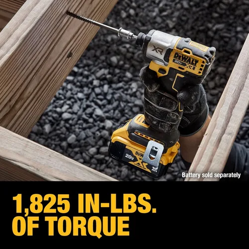 Miniatura 4 de DEWALT Destornillador de impacto MAX XR de 20 V, par alto de 1/4 pulgadas, sin escobillas, 3 velocidades premium inalámbrico con luz LED, tiempo