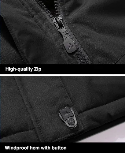 Miniatura 7 de MAGCOMSEN - Chaqueta de invierno para hombre impermeable abrigada con forro polar y múltiples bolsillos