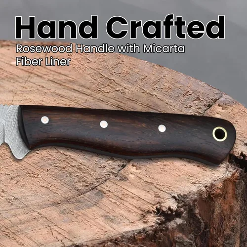 Miniatura 4 de Knives Ranch Cuchillo EDC Tanto hecho a mano de 7 pulgadas, hoja de acero de Damasco de espiga completa, cuchillo compacto para uso diario ranch