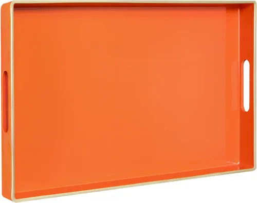 Miniatura 18 de MAONAME - Bandeja decorativa verde oscuro, bandeja de servir redonda de 13 pulgadas con asas, bandejas de plástico para mesa de café, bandejas