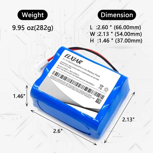 Miniatura 2 de Paquete de 2 baterías de repuesto de iones de litio de 11.1 V 5200 mAh con conector hembra MTA-100 de 2 pines, 6 celdas 18650, 100 W RAMP/Rib Bare
