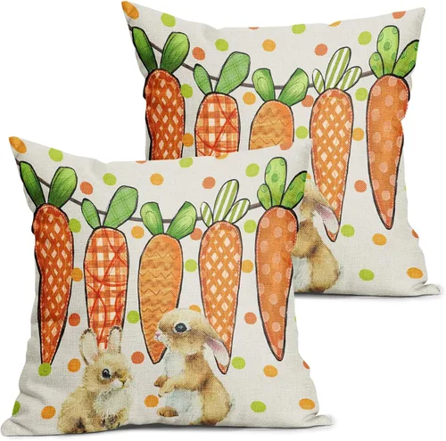 Miniatura 21 de Juego de 2 fundas de almohada de plantas verdes de 18 x 18 pulgadas, diseño de hojas de helecho botánico verde salvia, primavera, verano, vintage