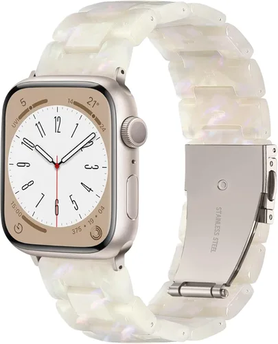 Miniatura 19 de Lerobo - Banda de resina compatible con Apple Watch Series 11/10/9/8/7 de 38mm 40mm 41mm 42mm 44mm 45mm 46mm 49mm, correa ligera de moda para iWatch