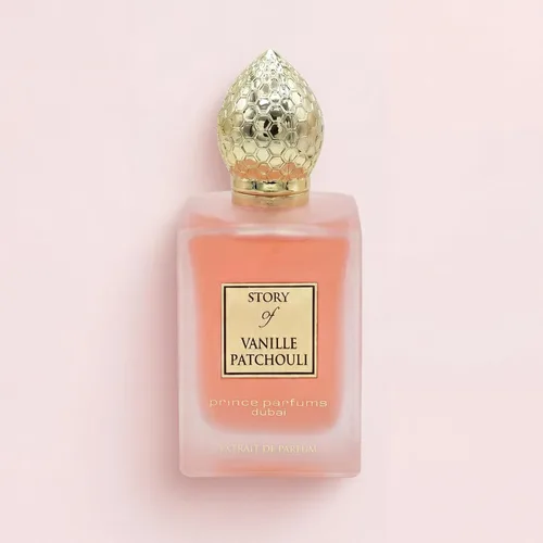 Miniatura 2 de Prince Parfums Dubai - Story of Vanille Pachuli para mujer - 3.4 onzas - Extrait de Parfum - Atractiva fusión floral de vainilla, pachulí y haba
