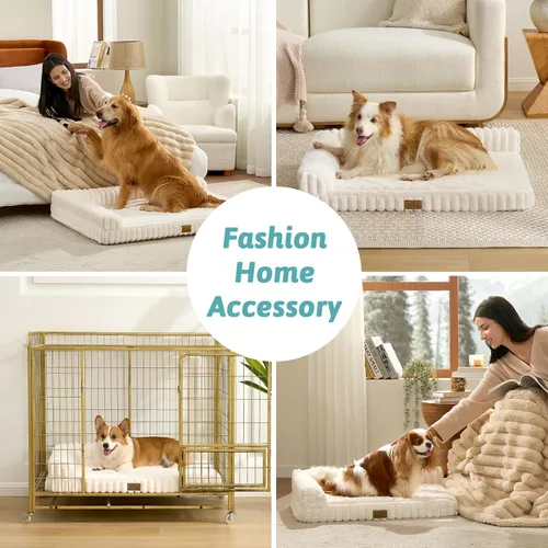Miniatura 2 de COZY KISS Cama para perros pequeños de piel de conejo sintética, sofá ortopédico de espuma de 30 x 20 pulgadas con lados, funda extraíble lavable