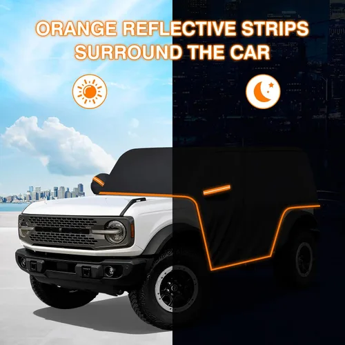 Miniatura 2 de Funda de coche para Ford Bronco de 2 puertas, 420D, funda impermeable para todo tipo de clima, sol, lluvia, UV, polvo, cubierta de cabina