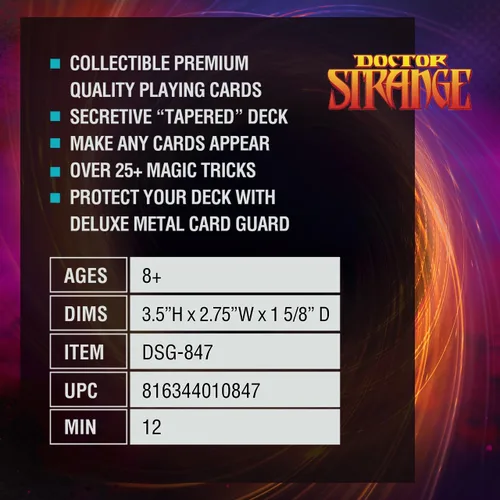 Miniatura 6 de Fantasma Presenta el mazo mágico de cartas coleccionables de Doctor Strange de Marvel, con funda protectora de metal para cartas mágicas.