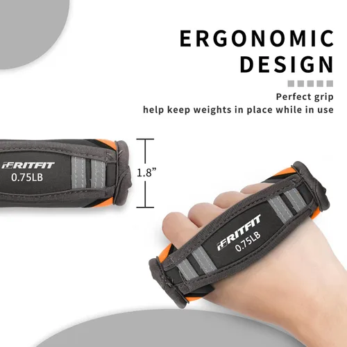 Miniatura 3 de RitFit Soft Hand Weights Set - 0.5/0.75/1/1.5/2 LBS (1 Pair) Walking Dumbbell for Women & Men with Reflective Straps - Jogging, Running, Physical