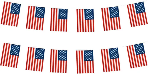 Pequeña bandera estadounidense, mini bandera de Estados Unidos, decoración de banderines para desfiles, fiestas, aulas, jardines y festivales