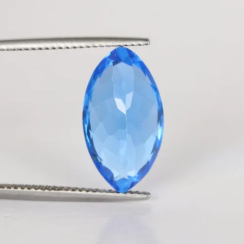Miniatura 3 de GEMHUB 10.8 ct Piedra preciosa de zafiro de aciano azul marquesa para la fabricación de joyas Creada en laboratorio Piedra preciosa zafiro azul EPS