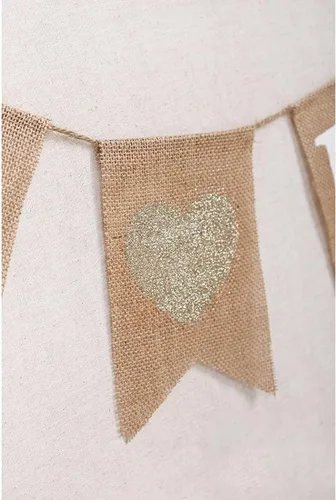 Miniatura 3 de Koker MR and MRS - Guirnalda de bandera de arpillera para pancarta de boda, despedida de soltera, decoración de fondo de fotos de compromiso, 8