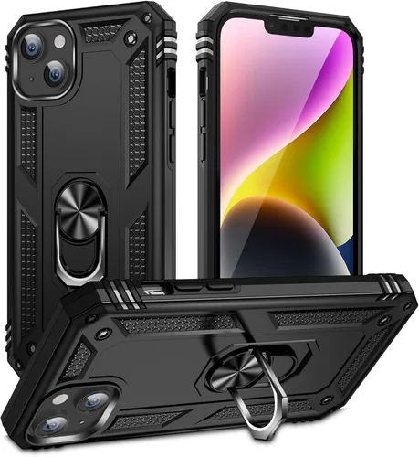 Miniatura 22 de Korecase Funda para iPhone 8, protección de cámara, armadura militar, doble capa, soporte compatible con iPhone 6 6s y iPhone 7 8, color negro