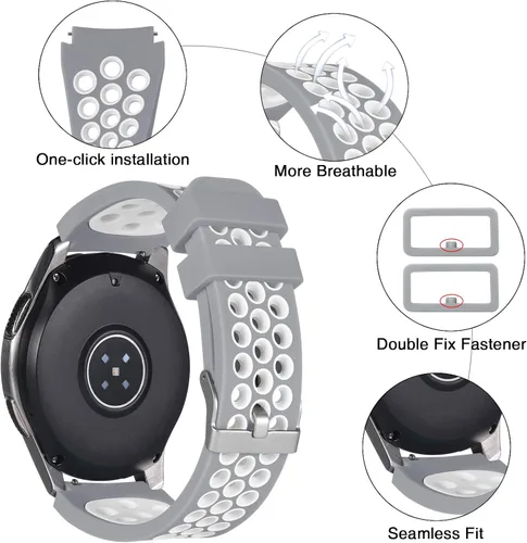 Miniatura 2 de Lerobo - Correas compatibles con Samsung Galaxy Watch 46 mm/Galaxy Watch 3 45 mm/Gear S3 Frontier, correas de reloj clásicas, correa de muñeca