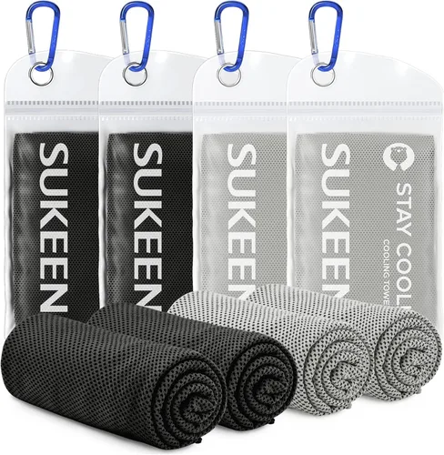 Sukeen Toalla de enfriamiento para cuello y cara (40 x 12 pulgadas), toallas de enfriamiento a granel de microfibra para deportistas, envolturas de