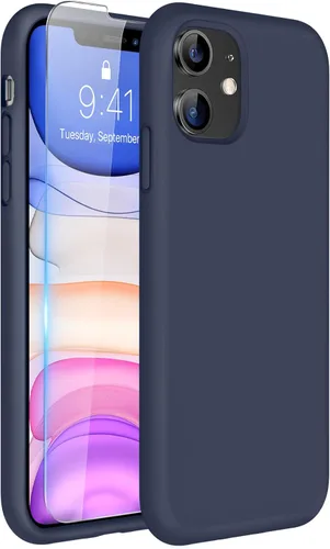 Miracase Funda diseñada para iPhone 11, con protector de pantalla, goma de gel de silicona líquida, protección completa contra caídas, a prueba de