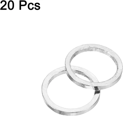 Miniatura 3 de uxcell Bisel de círculo hueco de latón Anillos de enlace redondos Conectores de joyería para pendientes, collares, fabricación de joyas