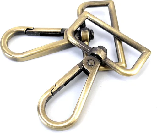 10 piezas de cierre giratorio de langosta con anillo en D, ganchos de presión para puerta de empuje, clips de gatillo para bolso y llavero