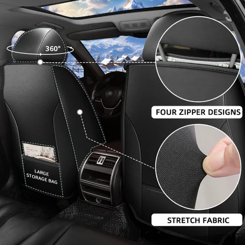 Miniatura 2 de IKABEVEM Fundas de Asiento Compatibles con Chevrolet/Chevy Silverado 2007-2024 2025 2 Fundas de Asiento Frontales Transpirables con Soporte Lumbar