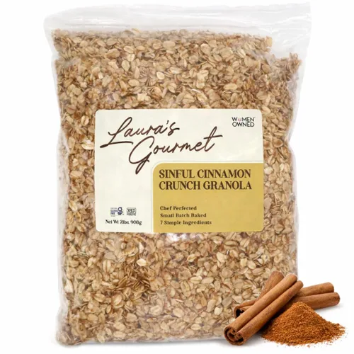 Miniatura 12 de Laura's Gourmet Granola AppleLicious Crunch, 12 oz - 3 packs, Gluten-Free Oats, Vegan, Dairy & Soy Free Snack, Organic Agave, Cinnamon Diced Apples