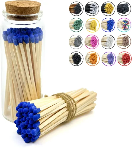 Miniatura 25 de Chandler Studio Fósforos en un frasco Más de 60 cerillas Fósforos decorativos con almohadilla de encendido Encendedor de velas largo
