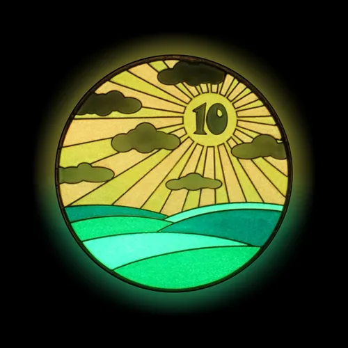 Miniatura 5 de Chip de sobriedad de 10 años, símbolo de afirmación de regalo de recuperación de monedas AA Sunlight of The Spirit Medallón chapado en oro que