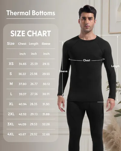 Miniatura 6 de Paquete de 4 o 2 camisetas térmicas para hombre, manga larga, forro polar, capa base, ropa interior de compresión, equipo deportivo deportivo