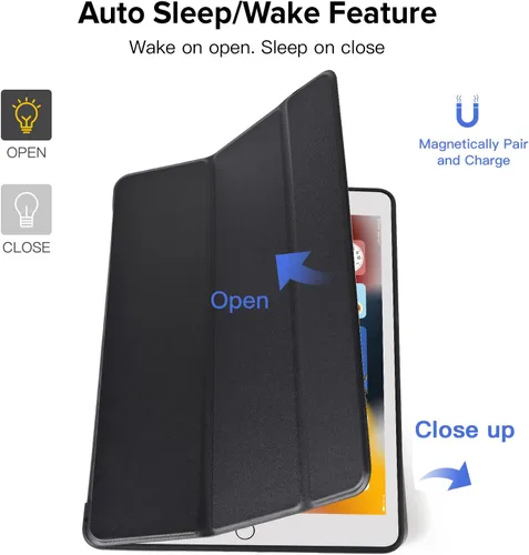 Miniatura 4 de RUBAN Funda para iPad de 9.7 pulgadas 6ª 5ª generación, Air 2/Air 1 2018 2017 - Funda inteligente ultra delgada y ligera con funda flexible
