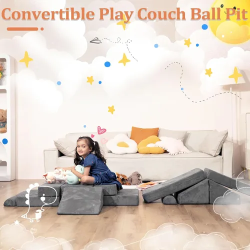 Miniatura 7 de LOAOL Sofá para Niños, Sofá Modular para Juegos Infantiles, Sofá Convertible de Espuma para Trepar para Niños Pequeños, Bloques de Espuma