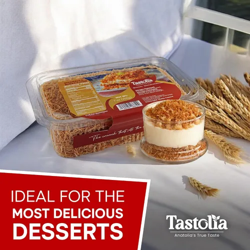 Miniatura 6 de Tastolia Kataifi horneado rallado (Kadayif) - 7 oz (200 g) Masa de fillo crujiente tostado y tostado para chocolate Dubai, Kunafa, Knafeh, pudines