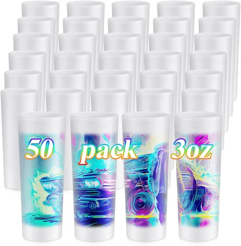 Miniatura 10 de Hsei 1 Pc Sublimation Frosted Shot Glasses 3 oz Shot Glasses Sublimation Blanks Personalized Glass Cups with Heavy Base for Wine Beer Vodka Whiskey