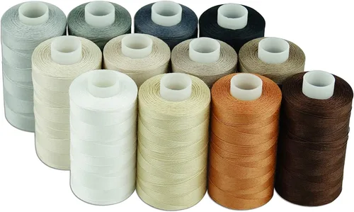 Miniatura 21 de Simthread 12 Colores Multiusos Hilo de Algodón para Acolchado 50s/3 Hilo para Piezas, Costura, etc. - 503 Metros Cada 12C01