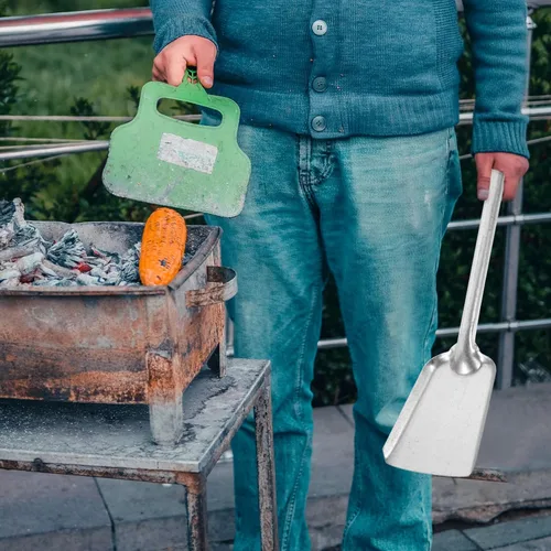 Miniatura 6 de Kichvoe Pala de mano de carbón, estufa de fuego de hierro, pala de cenizas, paleta de chimenea, parrilla de carbón, rastrillo de cenizas, estufa